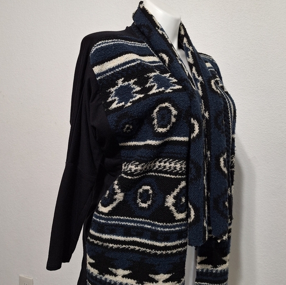 Dolan Multicolor Western Unique Thick Open Front Southwestern Cardigan Jacket M - Picture 5 of 10